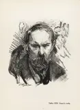 Leon Wyczółkowski, Portret Konstantego Laszczki, litografia kredką, papier