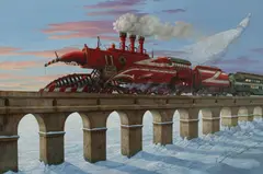 Czerwony parowóz, 2021 by Jarosław Jaśnikowski, 2021, olej, płótno, sold Nov 2021
