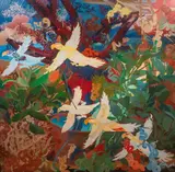 Franciszek Sylwanowicz, Ptaki, 1999, 1999, olej, płótno
