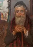 Artur Kolnik, Portret Żyda, 1919 r., 1919, olej, tektura, 69