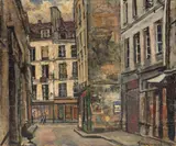 Nathan Grunsweigh, Uliczka, 1945 r., 1945, olej, płótno