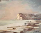 Klif by Marian Mokwa, olej, plótno, sold Nov 2021