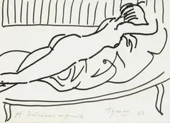Tymon Niesiołowski, Akt, 1962, 1962, tusz, papier