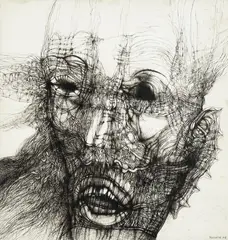 Zdzisław Beksiński, Bez tytułu, 1968, 1968, tusz, papier