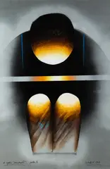 Witold-K, Z cyklu Samotność, 1969, 1969, technika mieszana - serigrafia i farby akrylowe, papier