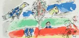 Zielona rzeka, 1974 by Marc Chagall, 1974, litografia barwna, papier, sold Nov 2021