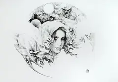 Karol Bak, Planeta, 2020, 2020, piórko, papier