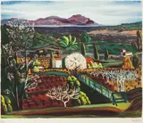 Moïse Kisling, Pejzaż, litografia, papier
