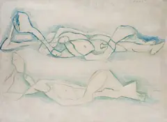 Jerzy Panek, Leżące kobiety, 1969, 1969, olej, płótno