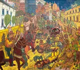 Edward Dwurnik, Namiętności zaułek, 1975, 1975, olej, płótno