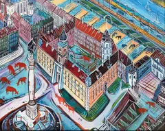 Edward Dwurnik, Plac zamkowy, 2017, 2017, akryl, płótno