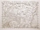 Sebastian Münster, Polonia et Hungaria nuova tavola, wyd. Girolamo Ruscelli, Wenecja 1561 na verso tekst w języku łacińskim miedzioryt, 18