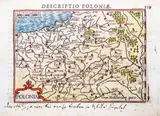 Petrus Bertius, Polonia, wyd. Barent Langenes, Cornelis Claesz, Amsterdam 1598 na verso tekst w języku łacińskim miedzioryt kolorowany, wym. mapy 8