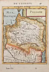 Allain Mallet, Pologne, wyd. Allain Mallet, Paryż 1683 mapa pochodząca z „Description de l'Univers” miedzioryt kolorowany, 15