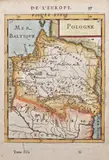 Allain Mallet, Pologne, wyd. Allain Mallet, Paryż 1683 mapa pochodząca z „Description de l'Univers” miedzioryt kolorowany, 15