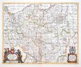 Joannes Janssonius, Novissima Polonia Regni Descriptio, wyd. Joannes Janssonius van Waesbergen, Moses Pitt, stan drugi, Amsterdam 1680-1683 mapa pochodząca z „The English Atlas” miedzioryt kolorowany, 43