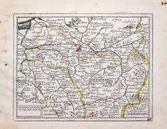Polongne by Pierre Duval, wyd. Antoine de Fer, stan drugi, Paryż 1657 miedzioryt kolorowany liniowo w epoce, 13, sold Oct 2021