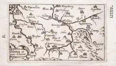 Gabriel Bucelin, Polonia et pars Silesiae, wyd. Gabriel Bucelin, Johann Gorlin, Ulm 1646 map pochodząca z „Historiae Universalis Auctorium” na verso tekst w języku łacińskim miedzioryt, 6