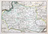 Nicolas de Fer, Les Estats de la Couronne de Pologne, wyd. Nicolas de Fer, stan pierwszy, Paryż 1697 mapa pochodząca z „Petit et nouveau atlas” miedzioryt kolorowany liniowo, 14