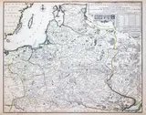 Nicolas de Fer, Les Etats de la Couronne de Pologne…, wyd. Nicolas de Fer, stan pierwszy, Paryż 1716 miedzioryt kolorowany liniowo, 47