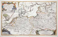 Nicolas de Fer, Estats des Couronnes de Dannemark, Suede et Pologne…, wyd. Nicolas de Fer, stan pierwszy, Paryż 1700 miedzioryt kolorowany, 43