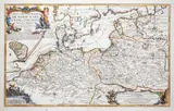 Nicolas de Fer, Estats des Couronnes de Dannemark, Suede et Pologne…, wyd. Nicolas de Fer, stan pierwszy, Paryż 1700 miedzioryt kolorowany, 43