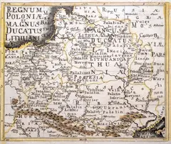 Franz Wagner, Regnum Poloniae et Magnus Ducatus Lithuaniae, wyd. Franz Wagner, Wiedeń 1737 miedzioryt kolorowany