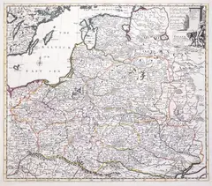 John Senex, Poland and other the Countries belonging to the Crowne, wyd. John Senex, stan drugi, Londyn 1719 mapa pochodząca z „New General Atlas” miedzioryt kolorowany liniowo, 49