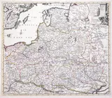 John Senex, Poland and other the Countries belonging to the Crowne, wyd. John Senex, stan drugi, Londyn 1719 mapa pochodząca z „New General Atlas” miedzioryt kolorowany liniowo, 49