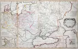 John Hoole Henry Overton, A new correct map of Poland, Moscovy, Little Tartary and the Black and Caspian seas, wyd. Henry Overton, John Hoole, Londyn 1730 miedzioryt kolorowany liniowo