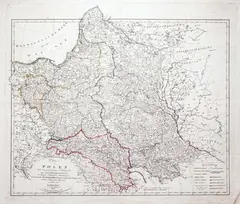 K.I. Kipferling, Charte von Polen, wyd. Riedl’s Kunsthandlung, Wiedeń 1816 miedzioryt kolorowany liniowo, 54