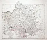 K.I. Kipferling, Charte von Polen, wyd. Riedl’s Kunsthandlung, Wiedeń 1816 miedzioryt kolorowany liniowo, 54