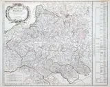 Francesco Santini, Le Royaume de Pologne, wyd. Giuseppe Antonio Remondini, stan drugi, Wenecja 1784 mapa pochodząca z „Atlas Universel” miedzioryt kolorowany liniowo