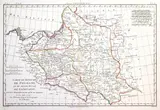 Rigobert Bonne, Carte du Royaume de Pologne et du Grand Duché de Lithuanie…, wyd. Rigobert Bonne, Eustache Herrison, 1786, stan czwarty, Paryż po 1795 mapa pochodząca z “Atlas portatif general pour server…” miedzioryt kolorowany liniowo