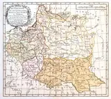Louis Brion de la Tour, Etats de Pologne et de Lithuanie…, wyd. Luis-Charles Desnos, stan pierwszy, Paryż 1765 miedzioryt kolorowany w epoce, 23