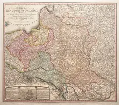 William Faden, A map of the Kingdom of Poland describing its ancient limits…, wyd. William Faden, stan szósty, Londyn 1816 miedzioryt kolorowany w epoce, 54