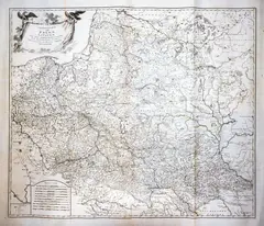 Franz Anton Schrämbl, Generalkarte von Polen, Litauen und den Angreaenzenden Laendern, wyd. Franz Anton Schrämbl, stan drugi, Wiedeń 1793 miedzioryt kolorowany liniowo, wym. mapy 84