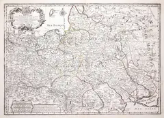 Maurille-Antoine Moithey, La Pologne Comprenant le Royaume de Prusse, wyd. Jean-Baptiste Crepy, stan trzeci, Paryż 1780 miedzioryt kolorowany liniowo, 47