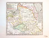 Louis Brion de la Tour, Nouvelle Carte de La Pologne Démembrée, wyd. Louis Brion de la Tour, stan drugi, Paryż 1774 miedzioryt kolorowany, 23