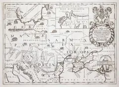 Benjamin Cole Edward Wells, A new map of Sarmatia Europea Pannonia and Dacia…, wyd. Edward Wells, Londyn, ok. 1700 miedzioryt, 37