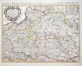 Pieter Mortier I, Estats de la Couronne de Pologne…, wyd. Covens & Mortier, stan czwarty, Amsterdam 1730 miedzioryt kolorowany w epoce, 48