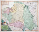 Johann Walch, Charte des Koenigreichs Polen…, wyd. Johannes Walch, stan pierwszy, Augsburg 1793 miedzioryt kolorowany