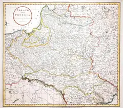 John Russell, Poland and Prussia drawn from the best authorities, wyd. Wilkie & Robinson, J. Mawman, Londyn 1811 miedzioryt kolorowany liniowo, 41