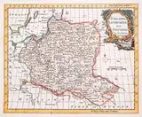 Thomas Bowen, Poland, Lithuania and Prussia, Londyn 1790 miedzioryt kolorowany, 18