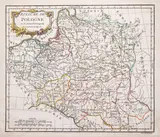Robert de Vaugondy, Royaume de Pologne, wyd. Gilles & Didier Robert de Vaugondy, stan drugi, Paryż 1778 mapa pochodząca z „Nouvel atlas portatif” miedzioryt kolorowany, 24
