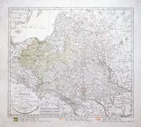 Franz Ludwig Güssefeld, Polen nach seiner lezten und gänzlichen Theilung…, wyd. Industrie-Comptoir Weimar, stan drugi, Weimar 1796 miedzioryt kolorowany w epoce