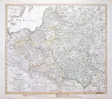 Franz Ludwig Güssefeld, Charte von Polen, wyd. Industrie-Comptoir Weimar, stan siódmy, Weimar 1812 miedzioryt kolorowany