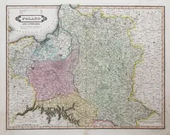 Daniel Lizars, Poland and Lithuania, wyd. Daniel Lizars, John Hamilton, Edynburg 1831miedzioryt kolorowany