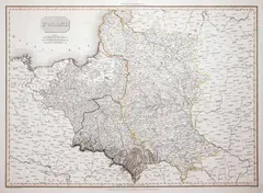 John Pinkerton, Poland, wyd. Cadell & Davies „Pinkerton’s modern atlas”, Londyn 1814 miedzioryt kolorowany liniowo