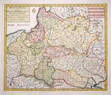 Nuova Carta del Regno di Polonia by Isaak Tirion Giambattista Albrizzi, wyd. Giambattista Albrizzi, stan trzeci, Wenecja 1740 miedzioryt kolorowany, sold Oct 2021